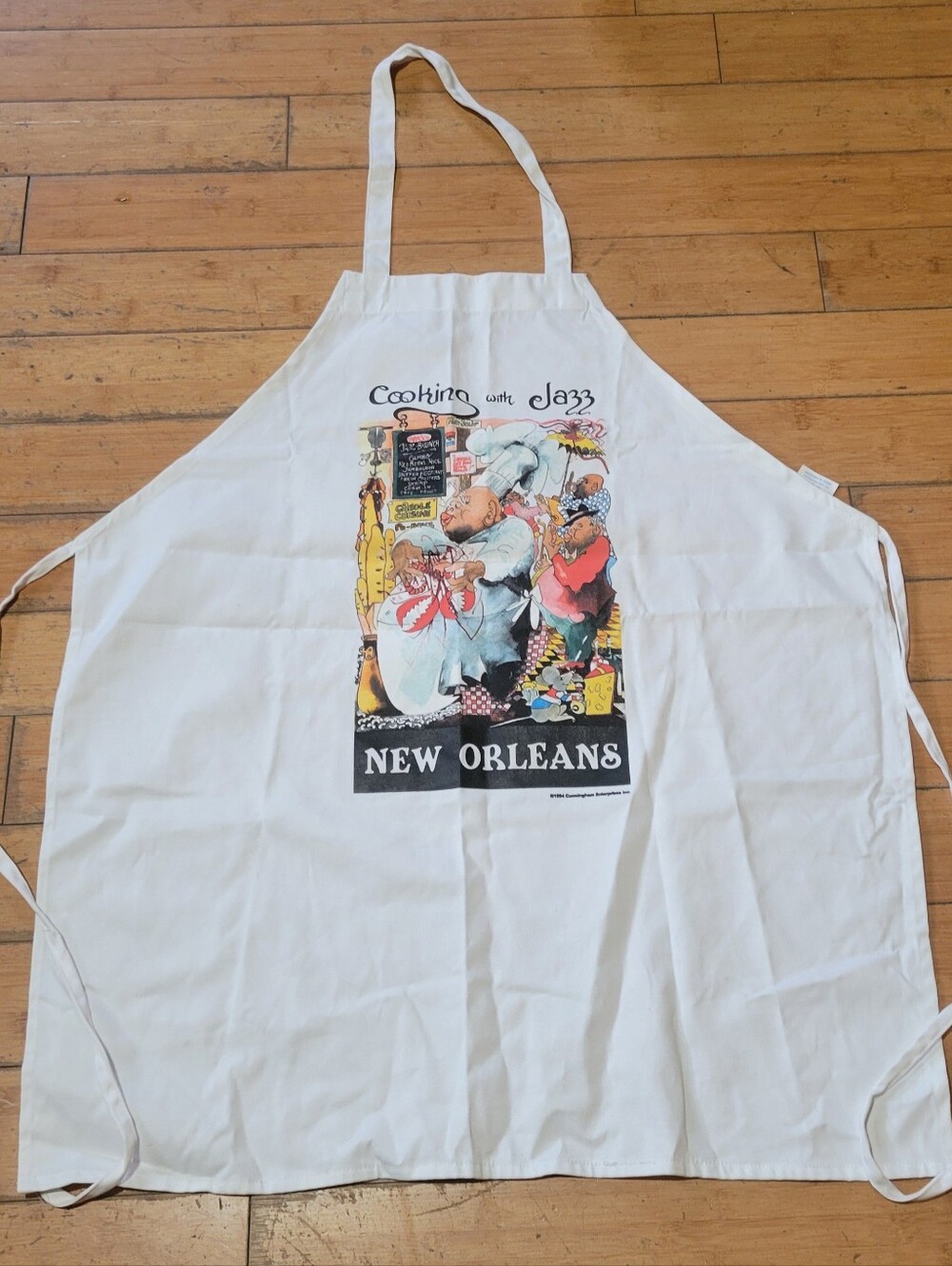 Vtg LEO MEIERSDORFF "COOKING WITH JAZZ" NEW ORLEANS APRON NWOT